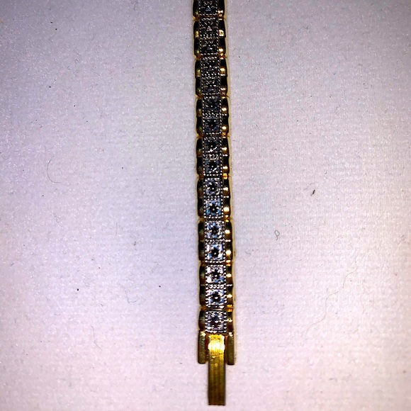 10k Gold & Silver Plated Bracelet Link New Jewelry - Picture 5 of 9